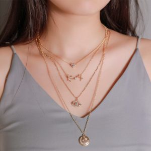 Boho Vintage Multi Layered Pendant Necklace