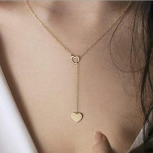 Double Heart Pendant Necklace