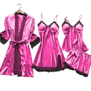 Silk Sleepwear 4pcs Set