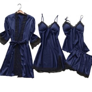 Silk Sleepwear 4pcs Set
