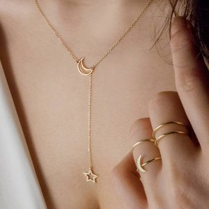 Moon & Star Necklace Pendant Charms