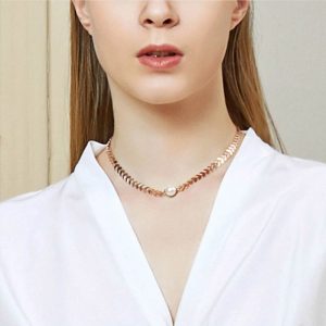 Fishbone Chain & Pearl Necklace