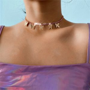Cute Butterfly Choker Necklace