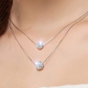 Diamond Ball Double Necklace