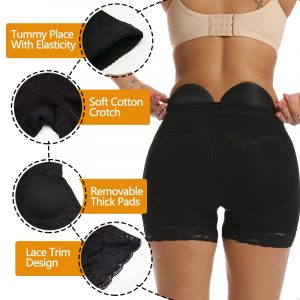 Women Body Shaper Padded Shorts Butt Lifter Tummy Control Panties High Waist Padding Boyshort Pads Booty Hip Enhancer Shapewear