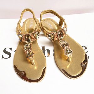 Fashion Rhinestone Flat Sandals
