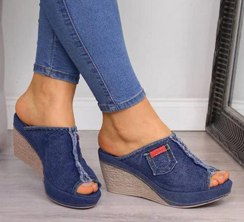 New Arrival 2020 Women Sandals Women Summer Fashion Leisure Fish Mouth Sandals Thick Bottom Slippers Wedges Shoes Sandalias
