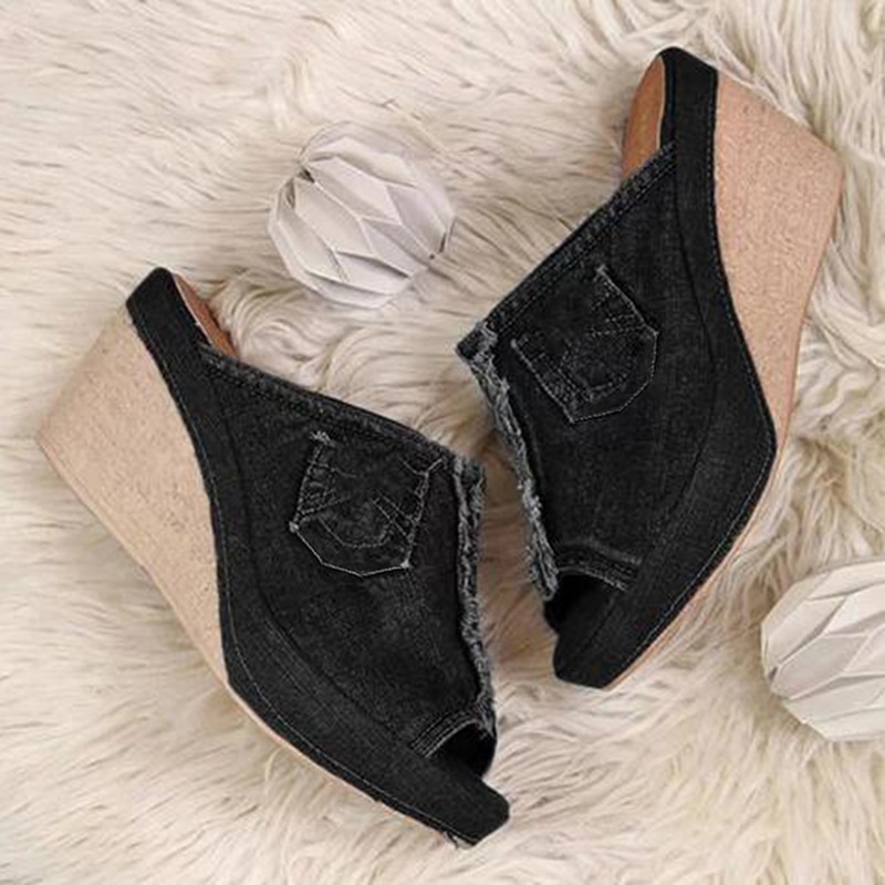 New Arrival 2020 Women Sandals Women Summer Fashion Leisure Fish Mouth Sandals Thick Bottom Slippers Wedges Shoes Sandalias