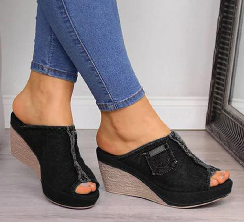 New Arrival 2020 Women Sandals Women Summer Fashion Leisure Fish Mouth Sandals Thick Bottom Slippers Wedges Shoes Sandalias