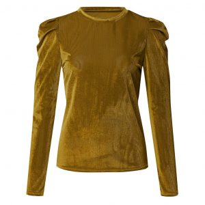 Long Sleeve O Neck Velvet Top