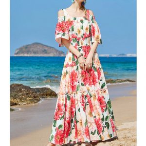Pretty Elastic Waist Flare dress
