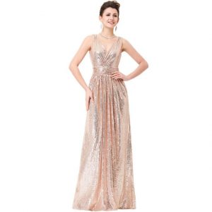 Sparkly Sequin V-Neck Dress