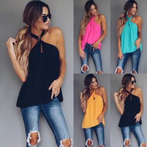 Sexy Backless Halter Neck Top
