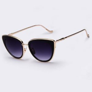 Metal Frame Cat Eye Gradient Sunglasses