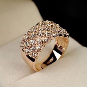 Unique style Crystal Genuine Wedding Band