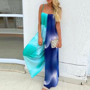 Backless Wide Leg Sleeveless Strap Playsuit