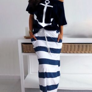Anchor Hope T-Shirt & Ankle Length Skirt Set