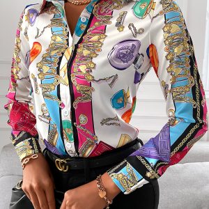 All Over Print Fashion Long Sleeve Shirt