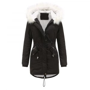 Mid-length Fleece Cotton-padded Winter Jacket
