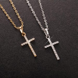 Crystal Cross Pendant Necklace Jewelry