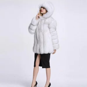 High Quality Ladies Hooded Warm Plush Winter Coat