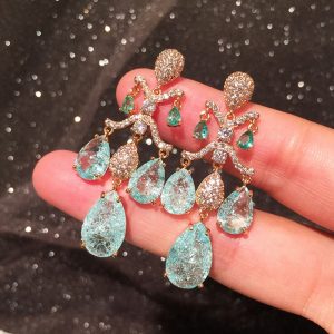 Water drop Crystal Dangle Earrings
