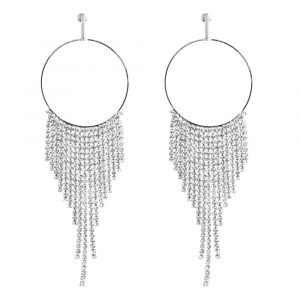 Hoop Rhinestone Dangle Earrings