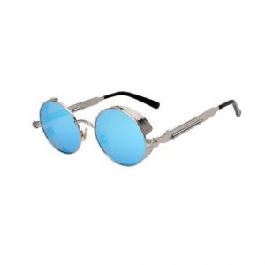 Round Metal Reflective Sunglasses