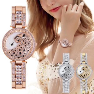 Crystal 3D Leopard Wristwatch