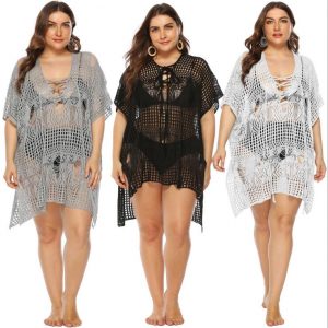 Plus Size Crochet  Bikini Cover Up Beachwear