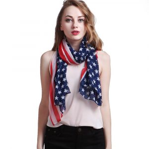 Soft Chiffon USA flag Scarf