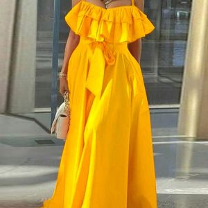 Ruffles Spaghetti Strap Maxi Sundress