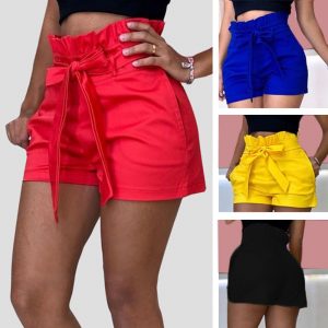 High Waist Solid Color Shorts