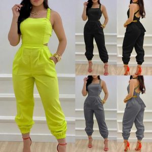 Sexy Carrot Cross Tied Back Jumpsuit