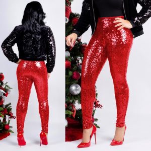 High Waist Sequin Glitter Pants