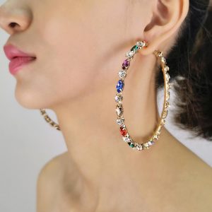 Big Crystal Hoop Earrings