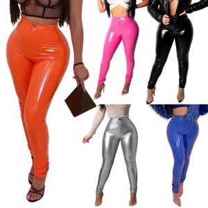 Pu Leather Push Up High Waist Pants