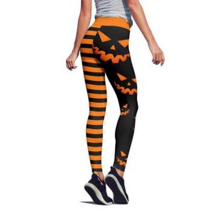 Scary Pumpkin & Stripes Leggings
