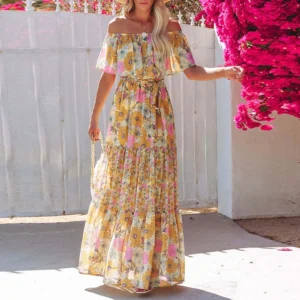 Strapless Floral Dress