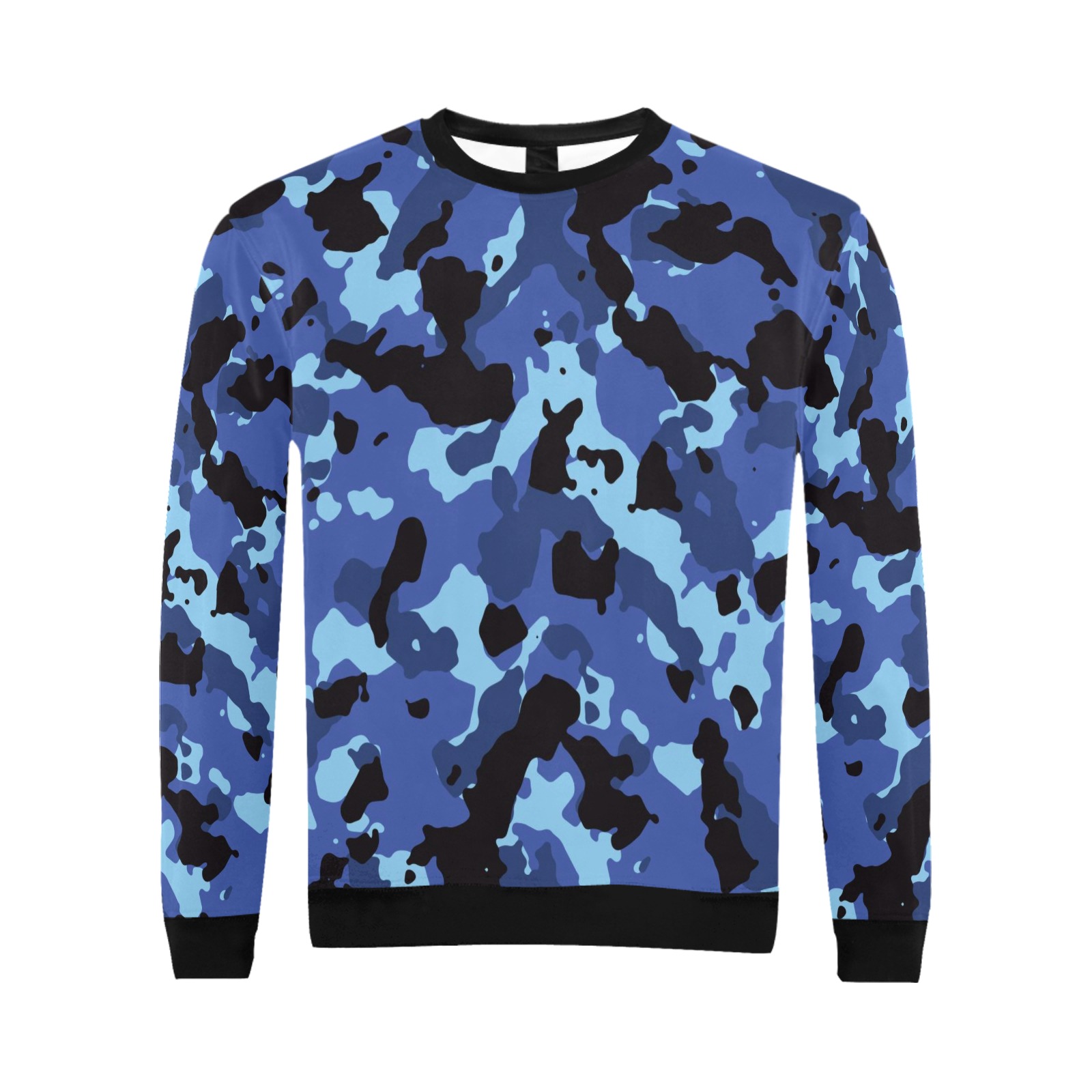 Unisex All Over Blue Camouflage Print Sweatshirt