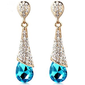 Fashion Long Tassel Crystal Earrings