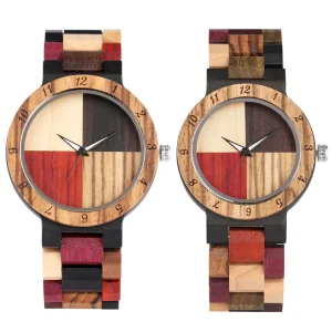 Stylish Couple Vintage Wooden Pattern Wristwatch
