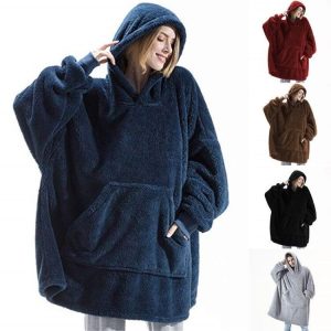 Comfortable Double Sized Thickened Blanket Hoodie