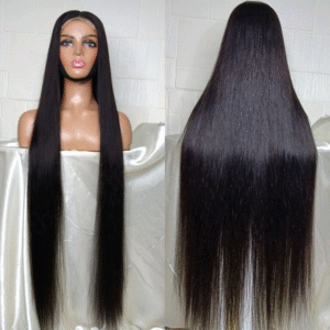 Shiny 40 Inches Long Black Wig